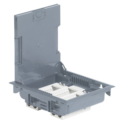 Doza de pardoseala, capac inox, 12 module, gri, Legrand 089605, , alternativo.ro