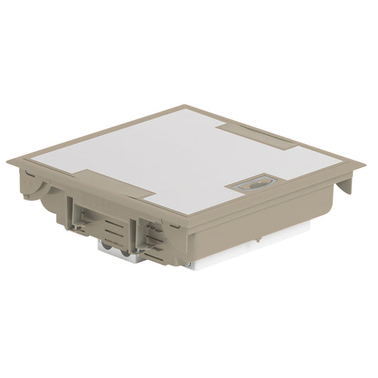 Doza de pardoseala, capac inox, 18 module, bej, Legrand 089612