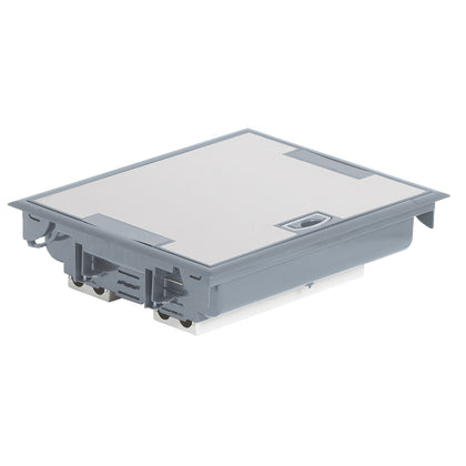 Doza de pardoseala, capac inox, 24 module, gri, Legrand 089615, , alternativo.ro