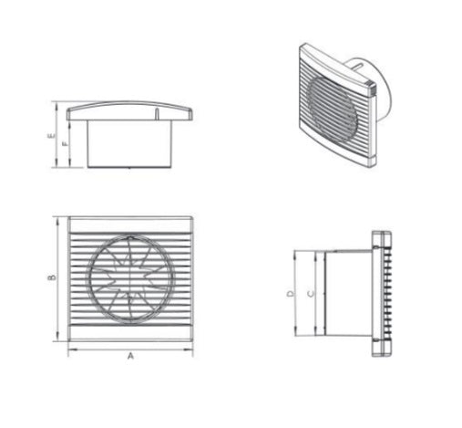 Ventilator axial "PLAY", standard, Ø100, Dospel 20-007-3600