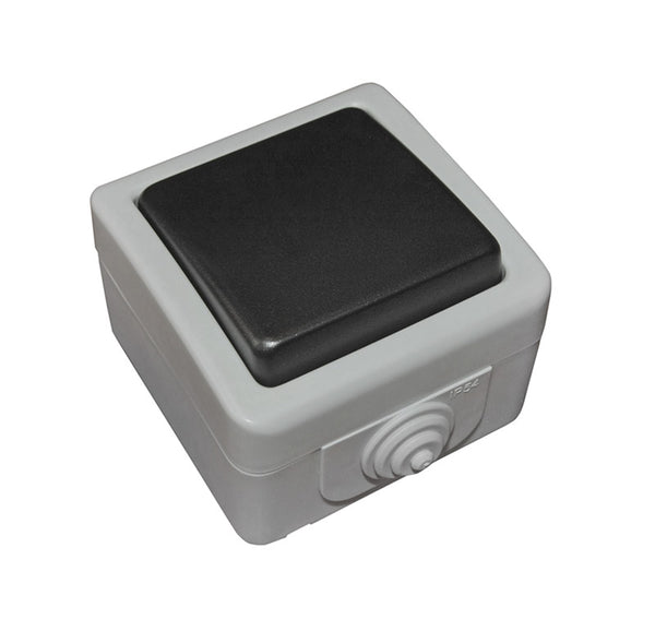 Intrerupator simplu, aparent, 10A, IP54, gri, Adeleq 22-600/GRI