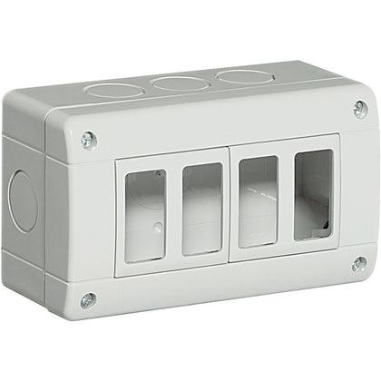 Doza aparataj, montaj aparent, 4 module, IP40, gri, Matix 25404, , alternativo.ro