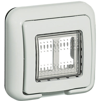 Capac de protectie, pentru montaj ingropat, 2 module, IP55, gri, Matix 25602, alternativo.ro