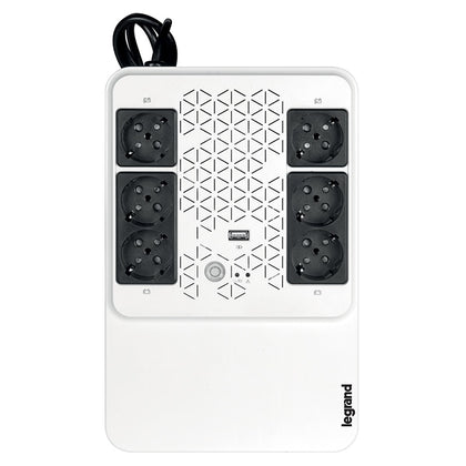 UPS Keor Multiplug, 6 prize 2P+T, USB Tip A, 360W, 600VA, Legrand 310081, , alternativo.ro