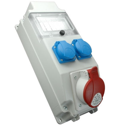 Panou de distributie, pentru organizare santier, ROS 5/X-10/S (1xPriza 5x32A + 2xPriza schuko), SEZ 34-510, , alternativo.ro