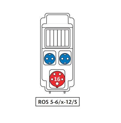 Panou de distributie, pentru organizare santier, ROS 5/X-12/S (1xPriza 5x16A + 2xPriza schuko), SEZ 34-512, alternativo.ro