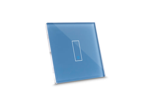 Intrerupator inteligent simplu, cu touch, din sticla, WiFi, cu nul, albastru, Iotty LSWE21C