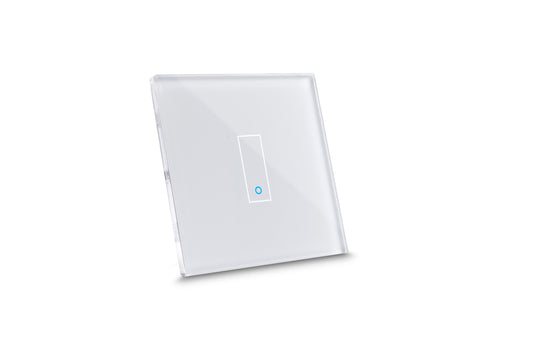 Intrerupator inteligent simplu, cu touch, din sticla, WiFi, cu nul, alb, Iotty LSWE21W