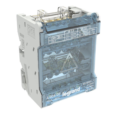 Repartitor modular, 4P, 100A, 4 module, Legrand 400405, alternativo.ro