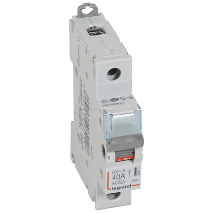 Intrerupator separator DX³-IS, 1 pol, 40A, 250V, 1 modul, Legrand 406411, alternativo.ro