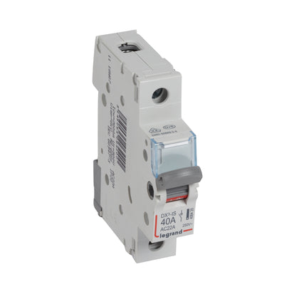 Intrerupator separator DX³, 1 pol, 40A, 250V, 1 modul, Legrand 406420, , alternativo.ro