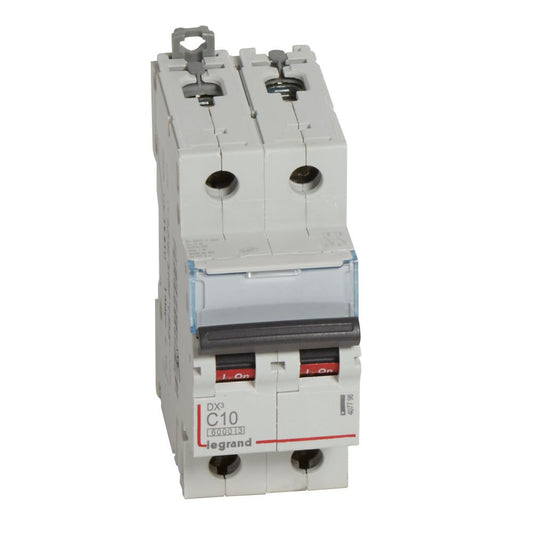 Intrerupator automat DX³, 2 poli, 10A, curba C, 6kA, 2 module, Legrand 407798