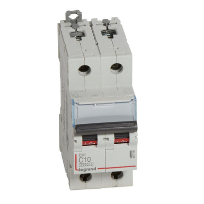 Intrerupator automat DX³, 2 poli, 10A, curba C, 6kA, 2 module, Legrand 407798, , alternativo.ro