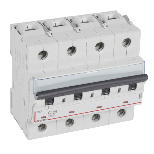 Intrerupator automat DX³, tetrapolar, 125A, curba C, 10kA, 6 module, Legrand 408705