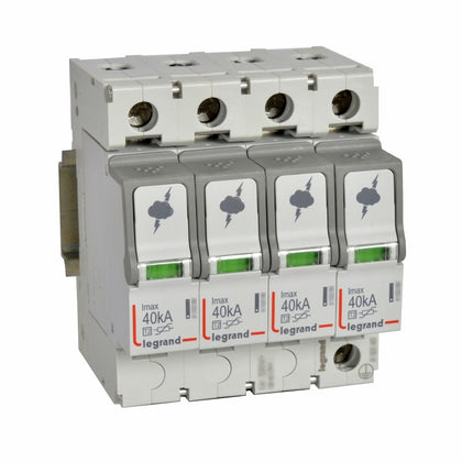 Dispozitiv de protectie la supratensiune, T2, 4P, 40kA, 440V, 4 module, Legrand 412233, alternativo.ro