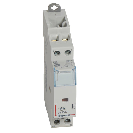 Contactor cu montaj pe sina DIN, bipolar, 1 modul, 230V, NI+ND, 16A, CX³ Legrand 412521