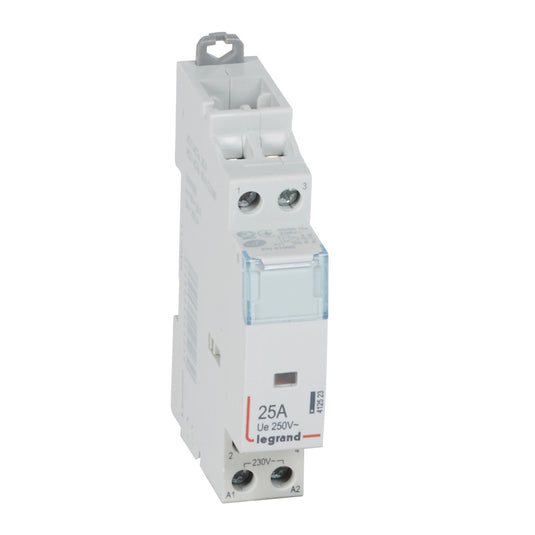 Contactor cu montaj pe sina DIN, bipolar, 1 modul, 230V, 2ND, 25A, CX³ Legrand 412523