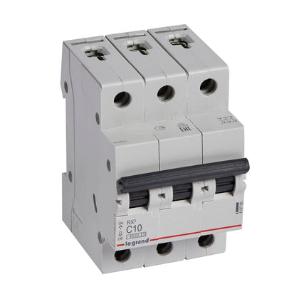 Intrerupator automat RX³, tripolar, 10A, curba C, 4.5kA, 3 module, Legrand 419706, , alternativo.ro