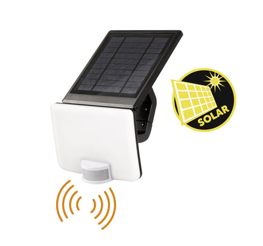 Proiector LED cu senzor de miscare, solar, 12W, lumina alba 4000K, IP54, negru, Lumen 5-1211