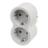 Adaptor 2 prize, iesiri frontale, 16A, cu contact de protectie, Alb/Gri, MOES RevOlution 694516