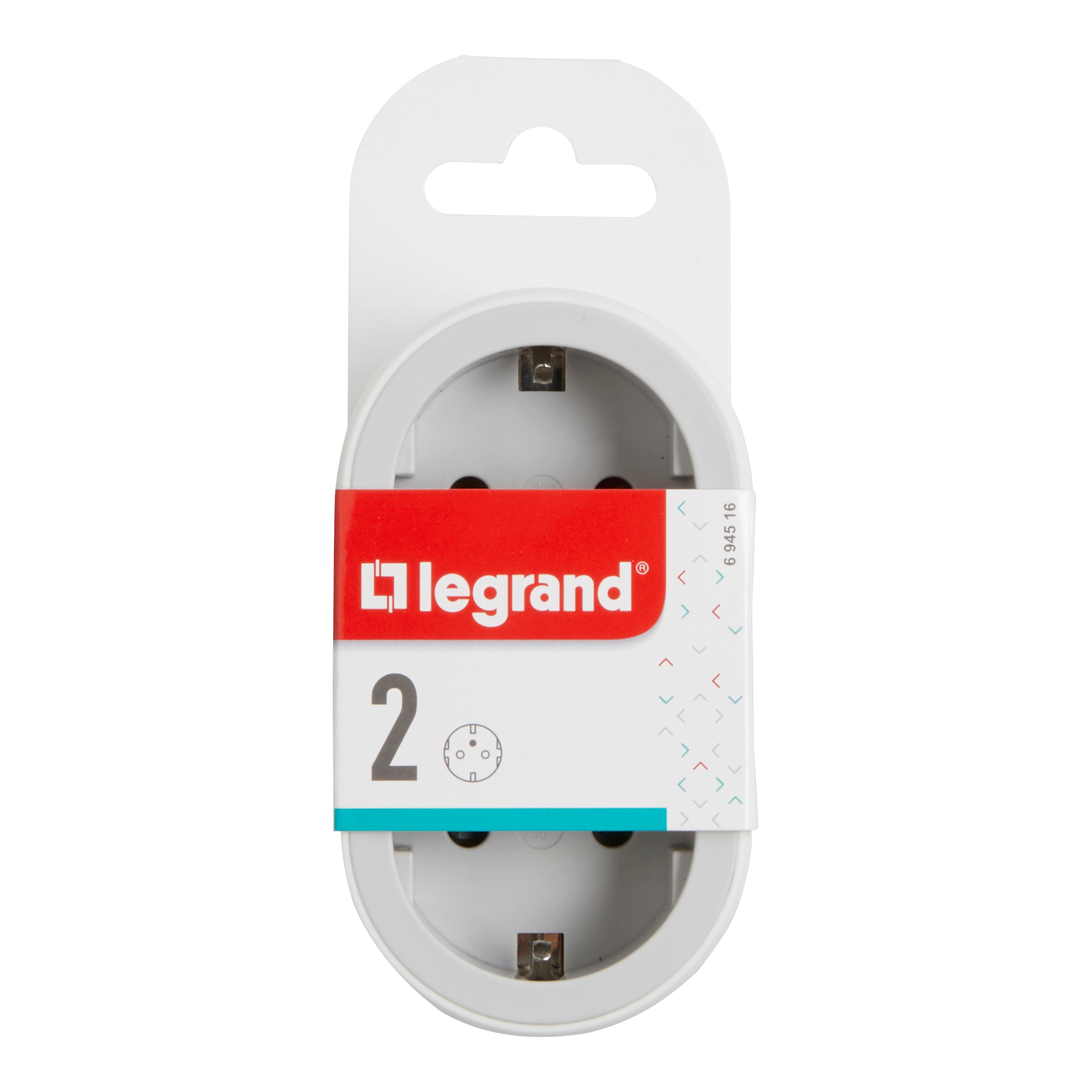 Adaptor 2 prize, iesiri frontale, 16A, cu contact de protectie