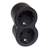 Adaptor 2 prize, iesiri frontale, 16A, cu contact de protectie, Negru/Gri, MOES RevOlution 694517