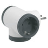 Adaptor 3 prize, iesiri laterale, 16A, cu contact de protectie, Alb/Gri, MOES RevOlution 694520