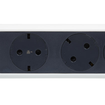 Prelungitor electric rotativ, 3m, 4 prize cu protectie, cu intrerupator, Alb/Gri inchis, MOES RevOlution 694536, , alternativo.ro