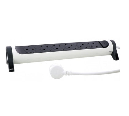 Prelungitor electric rotativ, 3m, 6 prize cu protectie, cu intrerupator, Alb/Gri inchis, MOES RevOlution 694539, , alternativo.ro