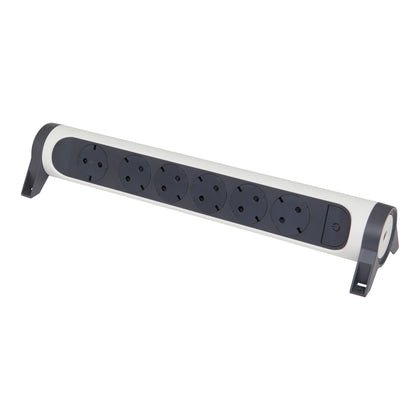 Prelungitor electric rotativ, fara cordon, 6 prize cu protectie, cu intrerupator, Alb/Gri inchis, MOES RevOlution 694547, , alternativo.ro