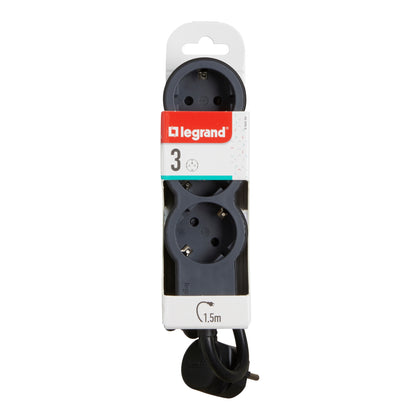 Prelungitor electric, 1.5m, 3 prize cu protectie, Negru/Gri inchis, MOES RevOlution 694550, , alternativo.ro