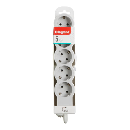 Prelungitor electric, 1.5m, 5 prize cu protectie, Alb/Gri deschis, MOES RevOlution 694555, , alternativo.ro