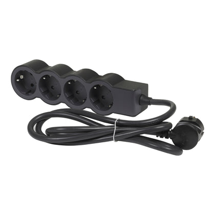 Prelungitor, 3m, 4 prize cu protectie, Negru/Gri inchis, MOES RevOlution 694562, , alternativo.ro