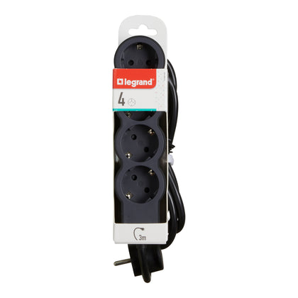 Prelungitor, 3m, 4 prize cu protectie, Negru/Gri inchis, MOES RevOlution 694562, , alternativo.ro