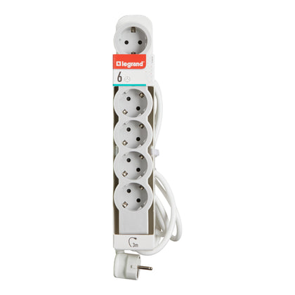 Prelungitor, 3m, 6 prize cu protectie, Alb/Gri deschis, MOES RevOlution 694565, , alternativo.ro