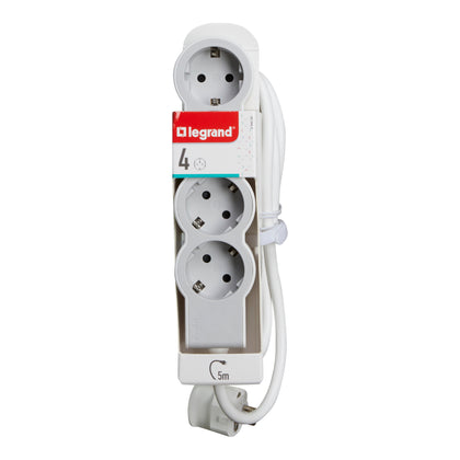 Prelungitor electric, 5m, 4 prize cu protectie, Alb/Gri deschis, MOES RevOlution 694569, , alternativo.ro