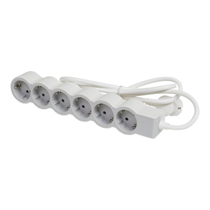 Prelungitor electric, 5m, 6 prize cu protectie, Alb/Gri deschis, MOES RevOlution 694572, , alternativo.ro