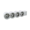 Prelungitor electric, fara cordon, 4 prize cu protectie, Alb/Gri deschis, MOES RevOlution 694575