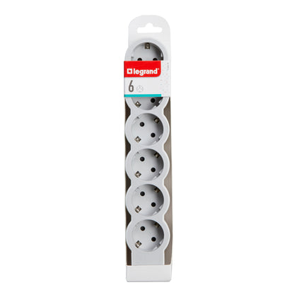 Prelungitor electric, fara cordon, 6 prize cu protectie, Alb/Gri deschis, MOES RevOlution 694579, , alternativo.ro