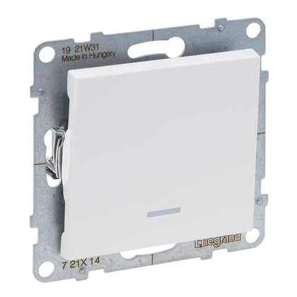 Intrerupator simplu, cu bec martor, 16A, alb, Suno 721114, , alternativo.ro