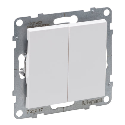 Buton cu revenire dublu, 6A, alb, Suno 721117, , alternativo.ro