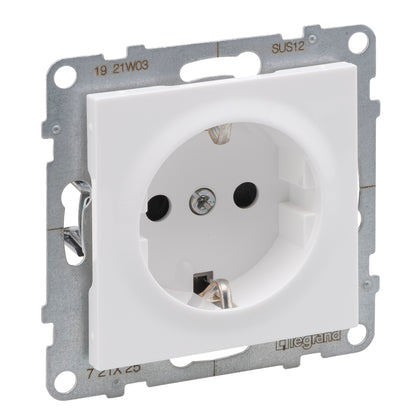 Priza simpla, cu impamantare, 2P+T, 16A, alb, Suno 721125, , alternativo.ro