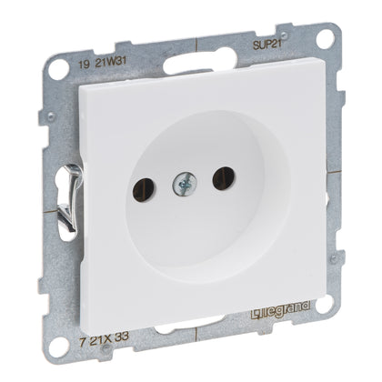 Priza simpla, fara impamantare, 2P, 16A, alb, Suno 721133, , alternativo.ro