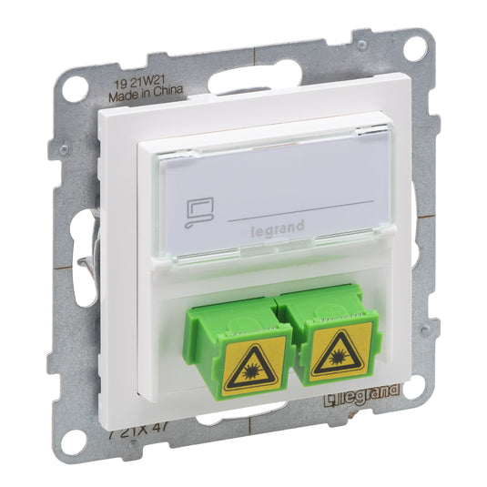 Priza pentru fibra optica, SC/APC, Single-Mod, alb, Suno 721147