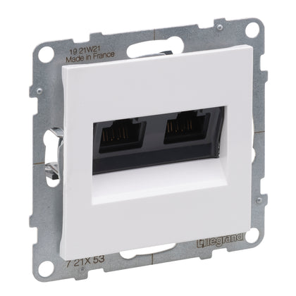Priza de date dubla, RJ45, Cat.6, UTP, alb, Suno 721153, , alternativo.ro
