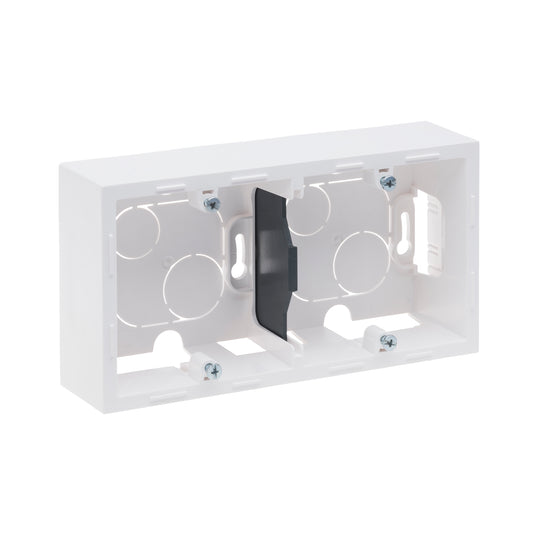 Doza montaj aparent, 2 posturi, alb, Suno 721195