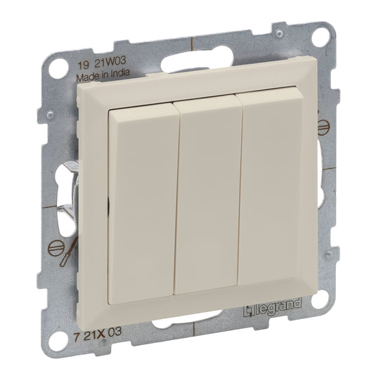Intrerupator triplu, 20A, ivoar, Suno 721203