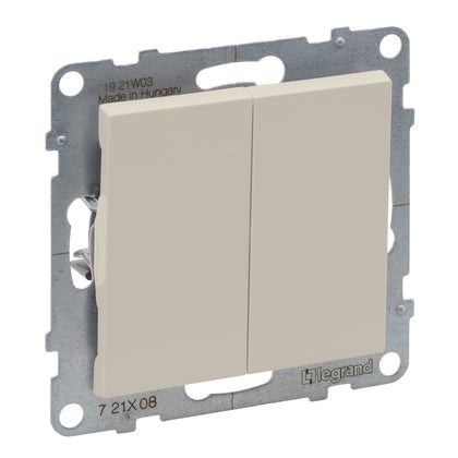 Intrerupator cap-scara dublu, 10A, ivoar, Suno 721208, , alternativo.ro