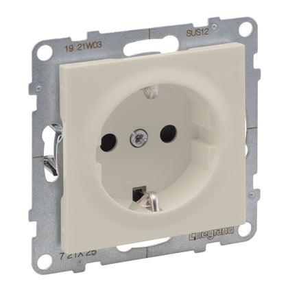 Priza simpla, cu impamantare, 2P+T, 16A, ivoar, Suno 721225, , alternativo.ro