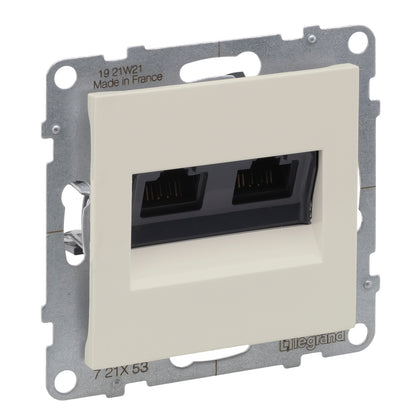 Priza de date dubla, RJ45, Cat.6, UTP, ivoar, Suno 721253, , alternativo.ro